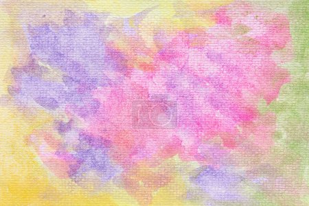Photo for Green, Purple, Pink, Red, and Yellow watercolor on paper background. - Royalty Free Image