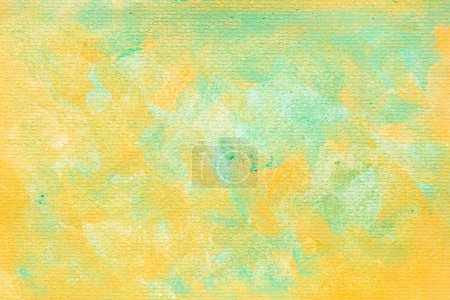 Photo for Dirty Green, Yellow and Orange watercolor on paper background. Abstract Grunge Hard Texture Wallpaper. - Royalty Free Image