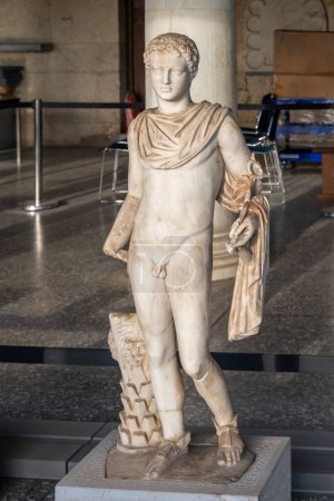Photo for Athens, Greece April 25,2023 Statue in the Stoa of Attalos building at the Ancient Agora in Athens, Greece - Royalty Free Image
