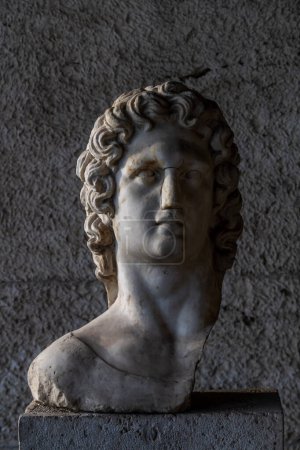 Photo for Athens, Greece April 25,2023 Close up of bust in the Stoa of Attalos building at the Ancient Agora in Athens, Greece - Royalty Free Image