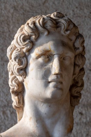 Photo for Athens, Greece April 25,2023 Close up of bust in the Stoa of Attalos building at the Ancient Agora in Athens, Greece - Royalty Free Image