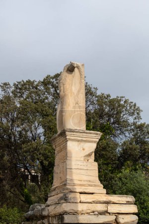 Photo for Athens, Greece April 25,2023 Statue on the Ancient Agora grounds in Athens, Greece. - Royalty Free Image