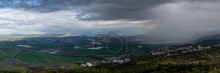 Photo for Panoramic view of the Jezreel Valley from the Carmel Mountain at Muhraqa viewpoint. - Royalty Free Image