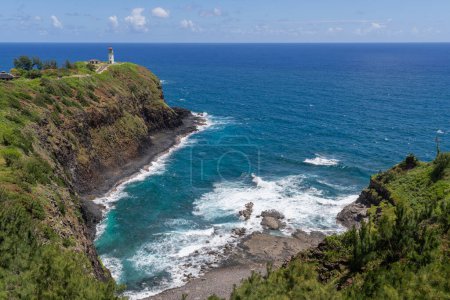 Photo for Kilauea Lighthouse overview from the viewpoint above the lighthouse. - Royalty Free Image