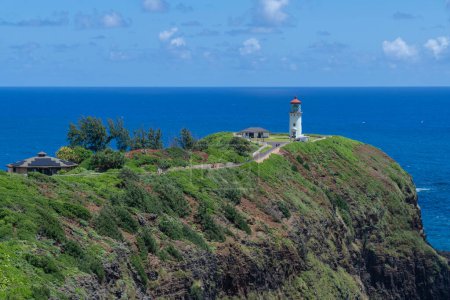 Photo for Kilauea Lighthouse overview from the viewpoint above the lighthouse. - Royalty Free Image