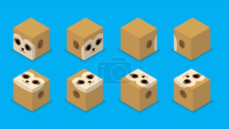 Illustration for Animal Dice 3D Characters Animal Meerkat Cartoon Vector - Royalty Free Image