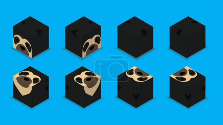 Illustration for Animal Dice 3D Characters Animal Spectacled Bear Cartoon Vector - Royalty Free Image