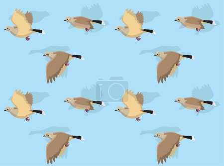 Ilustración de Bird Mourning Dove Fly Character Seamless Wallpaper Background - Imagen libre de derechos