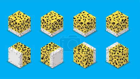 Ilustración de Animal Dice 3D Character Leopard Gecko Cartoon Vector - Imagen libre de derechos