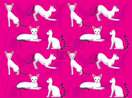 Illustration for Cat Colorpoint Shorthair Cartoon Character Seamless Wallpaper Background - Royalty Free Image