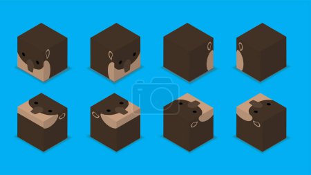 Illustration for Animal Dice 3D Character Animal Tapir Cartoon Vector - Royalty Free Image
