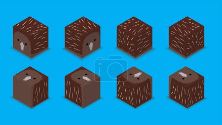 Illustration for Animal Dice 3D Character Animal Echidna Cartoon Vector - Royalty Free Image
