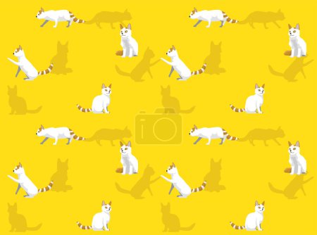 Illustration for Cat Turkish Van Cute Cartoon Seamless Wallpaper Background - Royalty Free Image