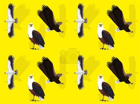 Ilustración de Pájaro mar águila pescado lindo sin costura fondo de pantalla - Imagen libre de derechos
