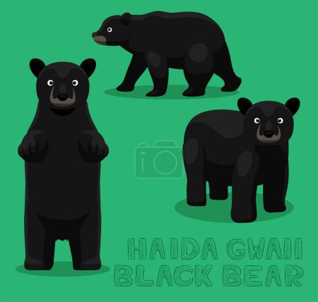 Téléchargez les illustrations : Ours Haida Gwaii Illustration vectorielle de bande dessinée ours noir - en licence libre de droit