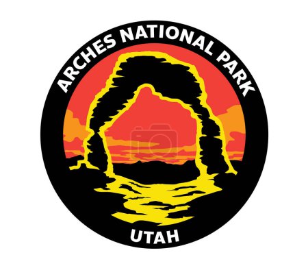 Illustration for Arches National Park Utah Vector Logo - Royalty Free Image