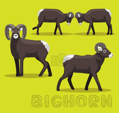 Sheep Bighorn Cartoon Vector Illustration