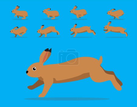 Ilustración de Secuencia Animación Animal Conejo Flamenco Vector de Dibujos Animados Gigantes - Imagen libre de derechos