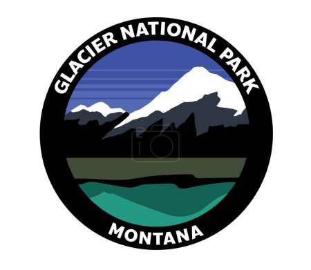 Glacier National Park Montana Vector Logo