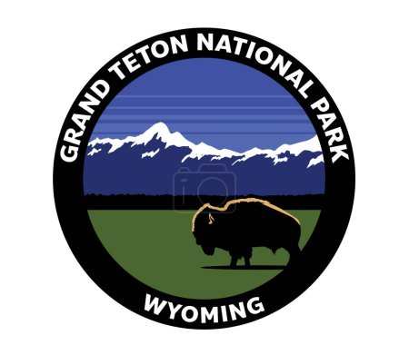 Grand Teton National Park Wyoming Vector Logo