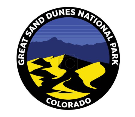 Great Sand Dunes National Park Colorado Vector Logo