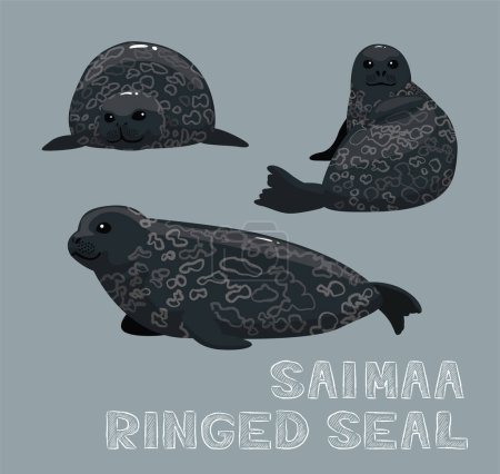 Saimaa Ringed Seal Cartoon Vector Illustration