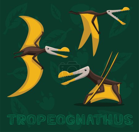Fliegender Dinosaurier Tropeognathus Cartoon Vector Illustration