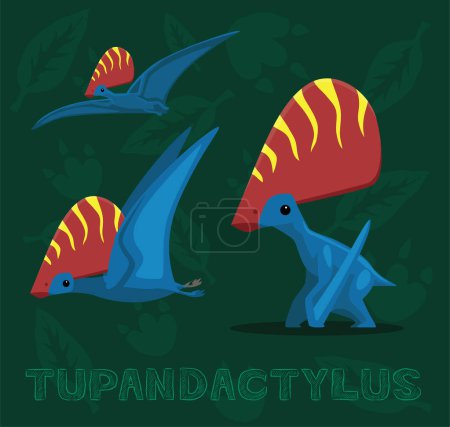 Fliegender Dinosaurier Tupandactylus Cartoon Vector Illustration