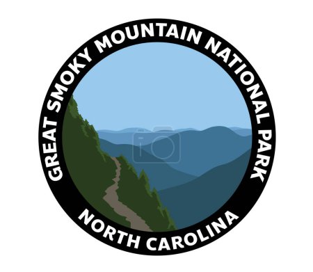 Illustration for Great Smoky Mountain National Park Vector Logo - Royalty Free Image