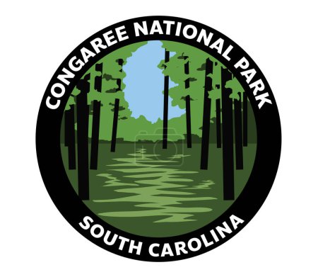 Illustration for Congaree National Park Vector Logo - Royalty Free Image