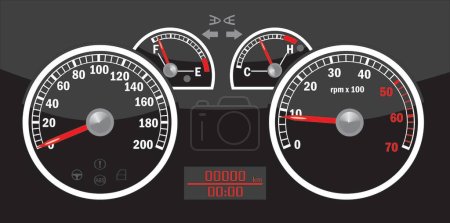 Illustration for The black a car dashboard - Royalty Free Image