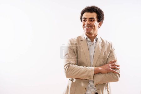 Photo for Portrait of happy and successful businessman thinking. - Royalty Free Image