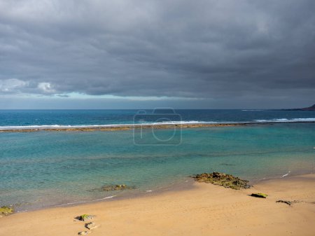 Vista panorámica de la playa Playa Las Canteras, Las Palmas de Gran Canaria España