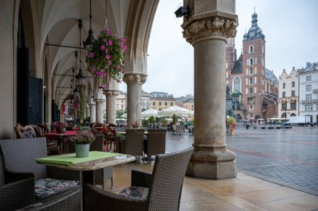 Cafe in The Cloth Hall in Krakow, Poland