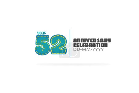 Illustration for Anniversary celebration poster, background with blue numbers 5252 - Royalty Free Image