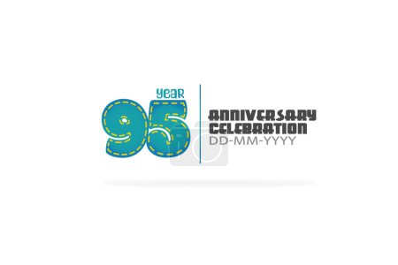 Illustration for Anniversary celebration poster, background with blue numbers 95 - Royalty Free Image