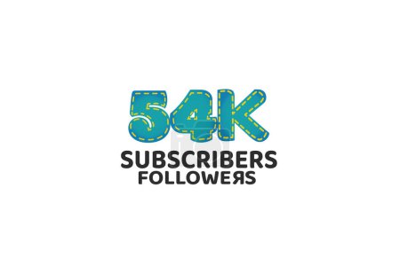 Illustration for 54K Subscribers Followers for internet, social media use - Royalty Free Image
