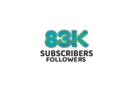 Illustration for 83K Subscribers Followers for internet, social media use - Royalty Free Image