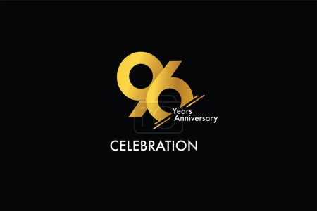 Illustration for 96 years anniversary gold color on black background abstract style logotype. anniversary with gold color isolated on black background, vector design for celebration - Royalty Free Image