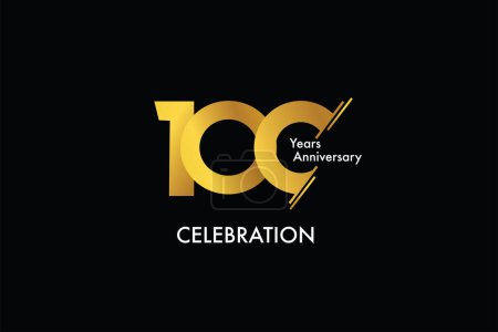 Ilustración de 100 años de aniversario de color oro sobre fondo negro logotipo de estilo abstracto. aniversario con el color dorado aislado sobre fondo negro, diseño de vectores para la celebración - Imagen libre de derechos