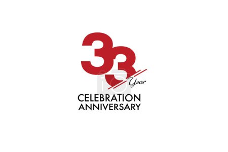 Téléchargez les photos : 33 ans anniversaire avec la couleur rouge isolé sur fond blanc, conception vectorielle pour la célébration - en image libre de droit