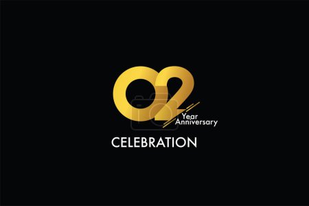 Illustration for 2nd, 2 years, 2 year anniversary gold color on black background abstract style logotype. anniversary with gold color isolated on black background, vector design for celebration vector - Royalty Free Image