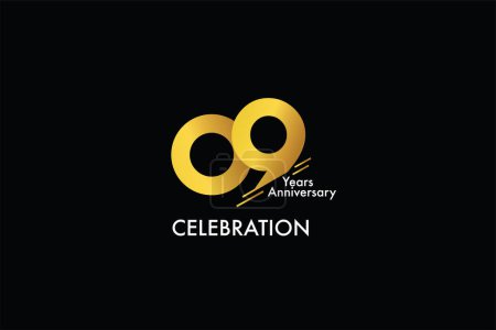 Illustration for 9th, 9 years, 9 year anniversary gold color on black background abstract style logotype. anniversary with gold color isolated on black background, vector design for celebration vector - Royalty Free Image