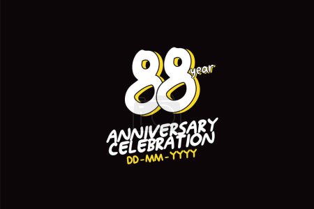 Illustration for 85th, 85 years, 85 year anniversary with white character with yellow shadow on black background-vector - Royalty Free Image