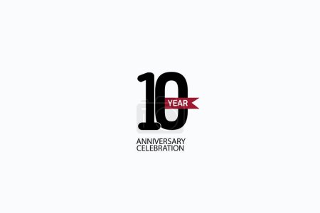 Téléchargez les illustrations : 10 ans anniversaire carte de célébration fond - en licence libre de droit
