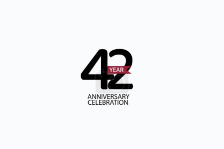Foto de 42th, 42 años, 42 aniversario logotipo minimalista, jubileo, tarjeta de felicitación. Invitación de cumpleaños, firma. Ilustración del vector espacial rojo sobre fondo blanco - Vector - Imagen libre de derechos