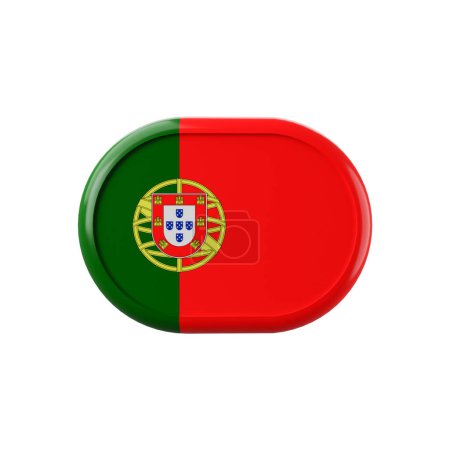 Téléchargez les photos : Drapeau du Portugal. Symbole du drapeau du Portugal 3D. Drapeau portugais illustration 3D. Portugal drapeau 3d illustration. - en image libre de droit