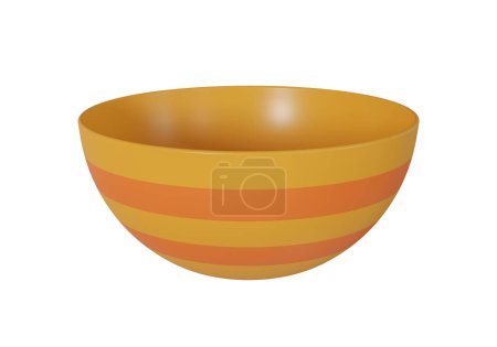Empty soup bowl 3d illustration isolated on white background