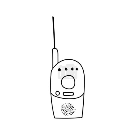 Illustration for Radio nanny doodle illustration in vector. Baby monitor doodle illustration in vector. Hand drawn radio nanny illustration in vector. - Royalty Free Image