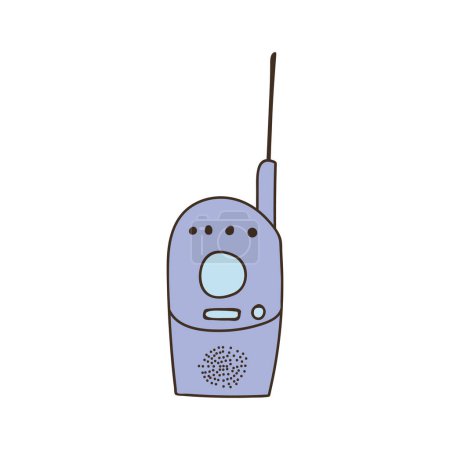 Illustration for Radio nanny colorful doodle illustration in vector. Baby monitor outline drawn colorful icon in vector. - Royalty Free Image